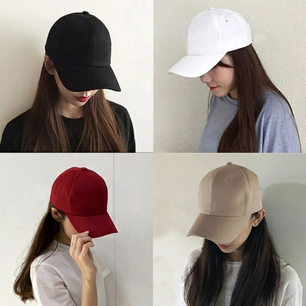 

1pc Simple Classic Unisex Men Women Blank Baseball Cap Plain Boy Curved Sun Snapback Hats Hip-Hop Color Fashion Adjustable