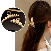 pearl hair clips for women back of head decoration shark clip korean style cat eye temperament grip french hair claws