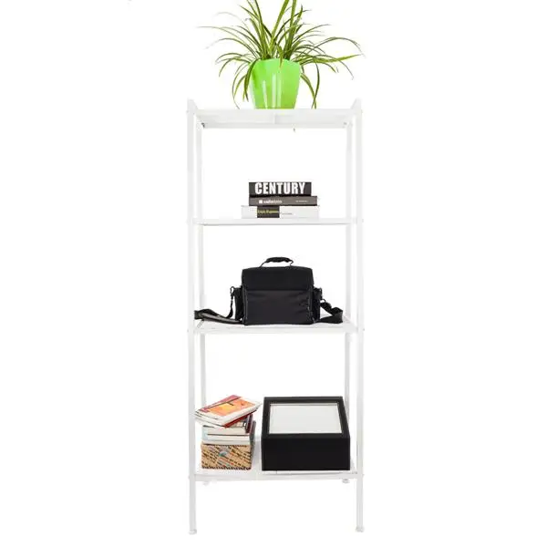 Simple Widen 4 Tiers Bookshelf Storage Ivory Modern Home Iron Furniture White/Black for books Plants Decorative Shelves | Дом и сад