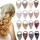 Резинки для волос с летним принтом, винтажные треугольные банданы, повязка на голову, эластичные аксессуары для волос