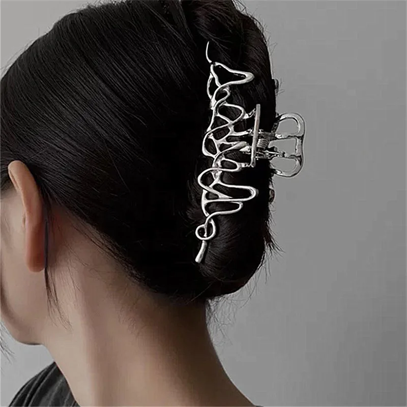 

SRCOI Korean Retro Irregular Metal Claws Hair Clip Punk Geometric Statement Alloy Women Girl Hair Accessorie Headwear Jewelry