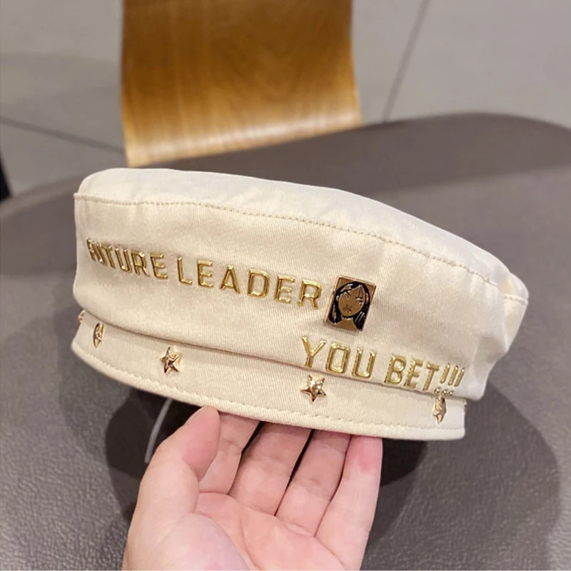 Берет Foux женские шапки с надписью повседневные всесезонные регулируемым