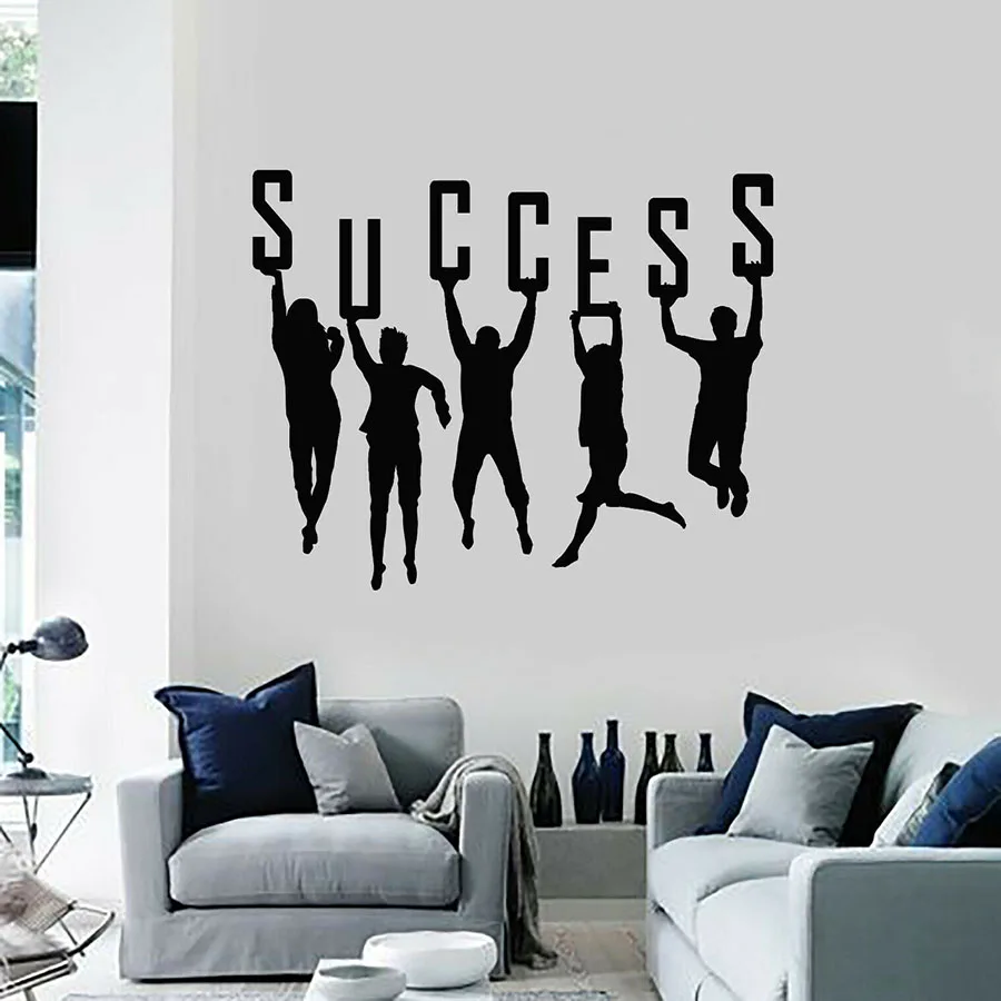 Наклейка на стену с надписями людьми руками для работы в офисе декор интерьера