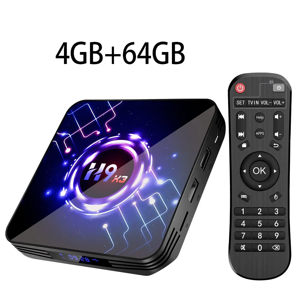 

UltraHD TV BOX H9 X3 Android 9.0 8K 4K 4GB 64GB HDR 5G 1000M wifi Bluetooth Amlogic S905X3 very fast TV BOX Youtube Netflix