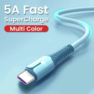 5a liquid silicone fast charge cable wire for samsung huawei xiaomi mobile phone fast charging usb type c cable micro usb cables free global shipping