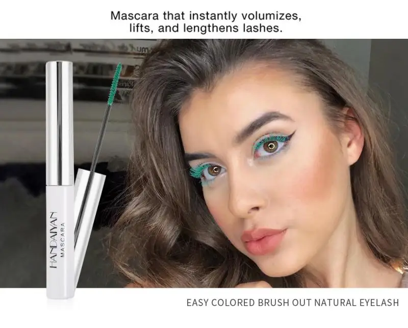 Тушь для ресниц HANDAIYAN 4d шелковое волокно тушь плотная цветная водостойкая