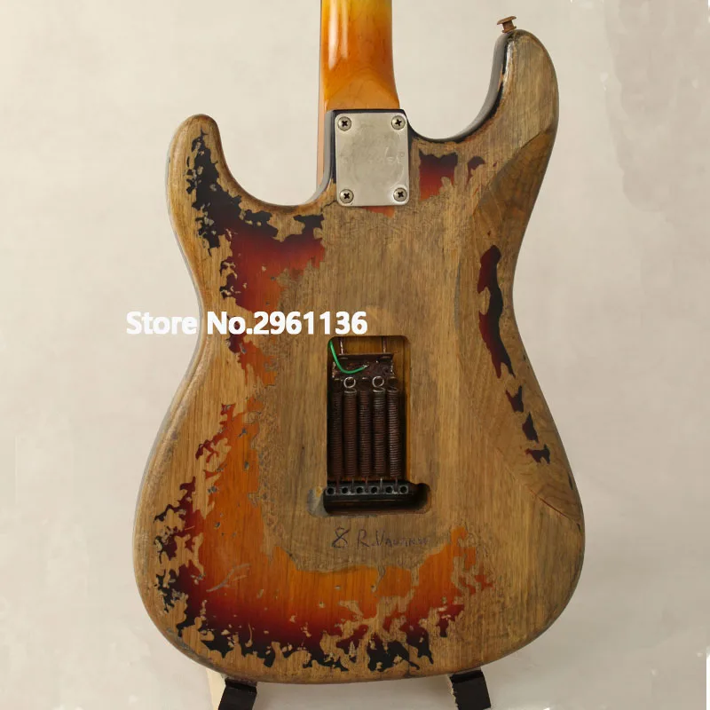 hohe qualität relic elektrische gitarre srv stil erle korpus mit ahorn hals kundenspezifische elektrische gitarre freies verschiffen free glo