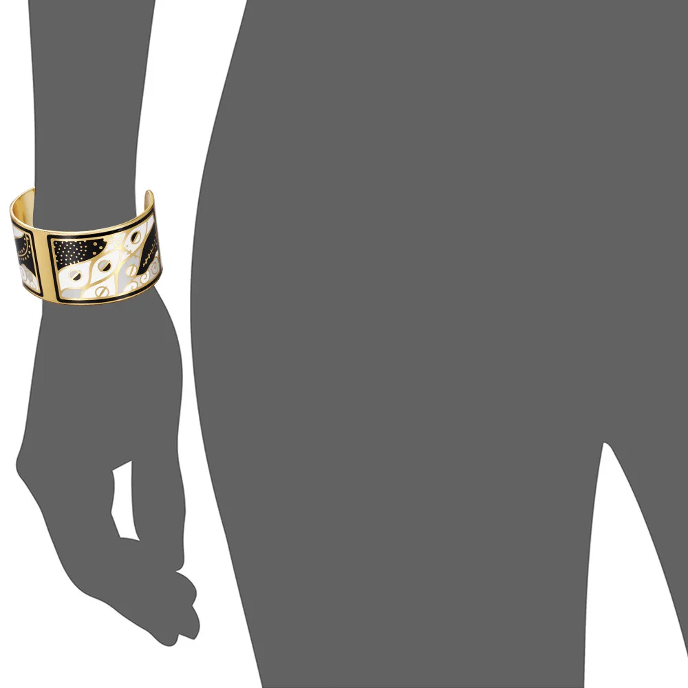 

European and American fashion and popular ladies party holiday gifts open c-shaped color pure copper gold-plated enamel bracelet