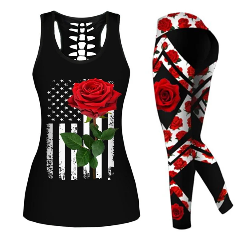 Женский костюм для йоги с принтом жилет рисунком растений черепа - Цена: 1355.5