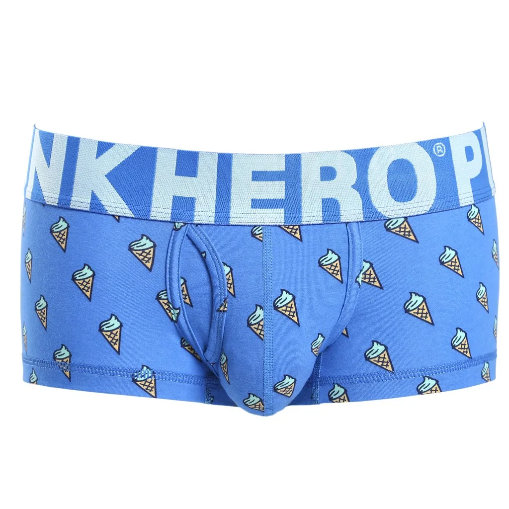 Sky Blue Pink Heroes мужские трусы-шортики, хлопковое нижнее белье, трусики сексуальные шорты для мужчин, нижнее белье трусы-боксеры masculina, мужское нижнее белье, трусы-боксеры с изображением - Цвет: Sky Blue