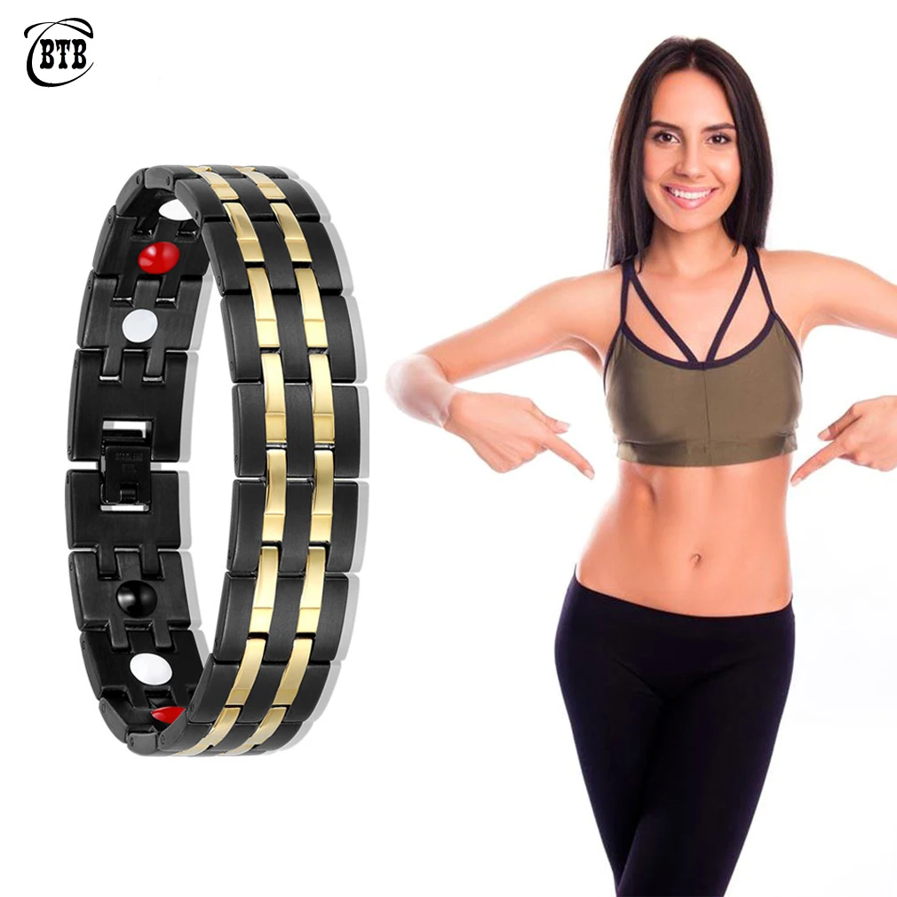 Лечебный Магнитный браслет для мужчин и женщин из нержавеющей стали 316L 4