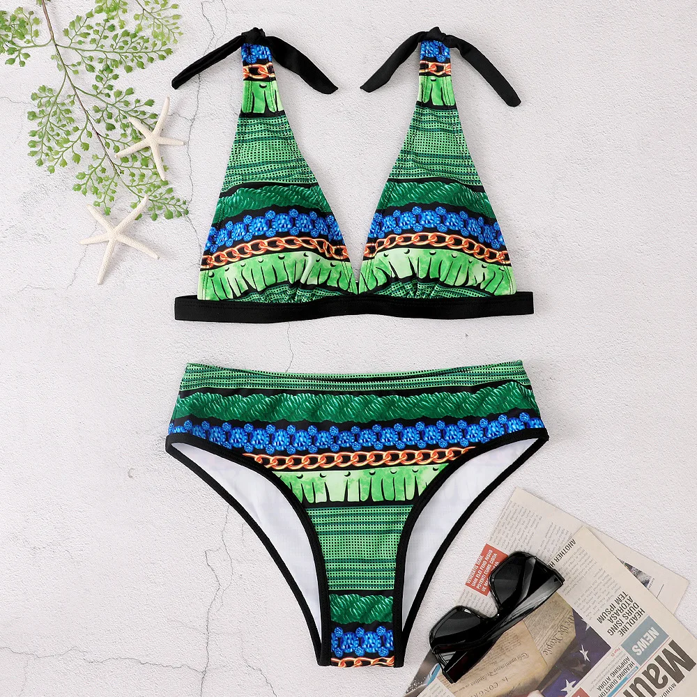 

New Bikini Low Waist Women Plus Size Print Tankini Swim Jupmsuit Swimsuit Beachwear Padded Swimwear Maillot De Bain Femme