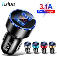 dual car charger 3 1a fast charging car usb charger in car for samsung xiaomi iphone 11 plus 8 12 universal mobile phone adapter