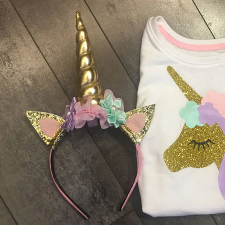 Волшебная головка рога единорога для вечерние детская головная повязка волос