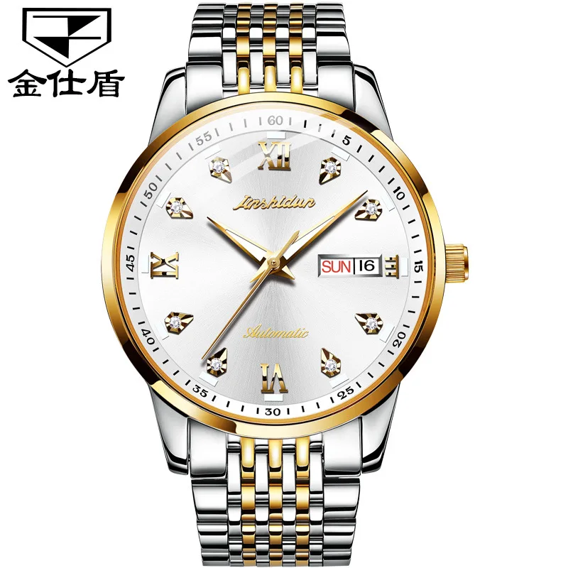 

New automatic mechanical business luminous date diamond waterproof men's watch