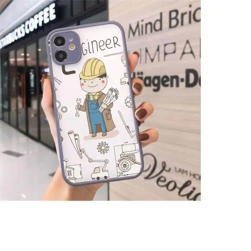

Cartoon Cute Profession Teacher Phone Cases Matte Transparent For iPhone 12 Mini 11 Pro XR XS Max 7 8 Plus