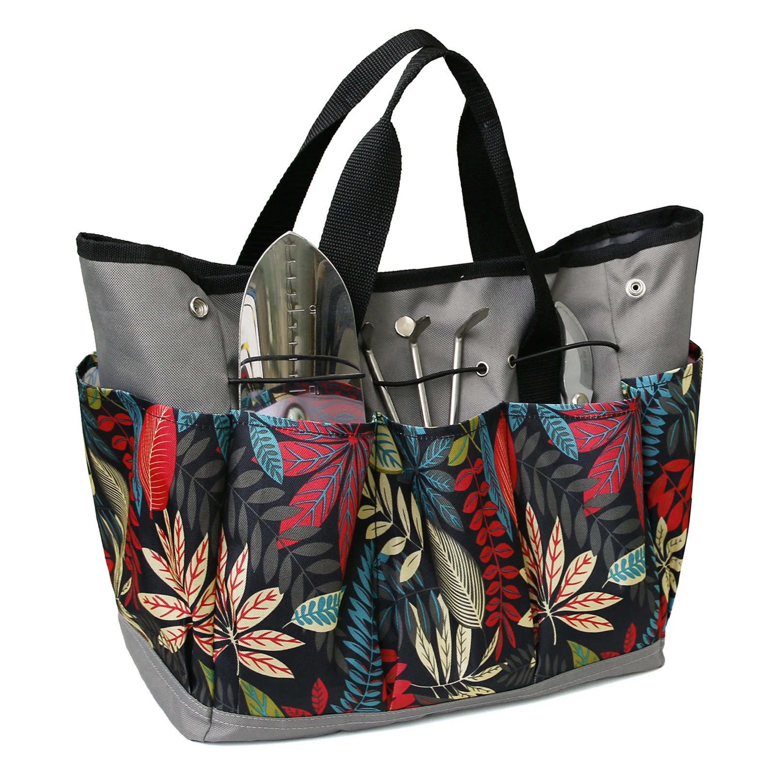 

Garden Tool Tote with 9 Pockets Portable Garden Tools Handbag Waterproof Oxford Gardening Tools Hand Bag Storage Bag Organizer