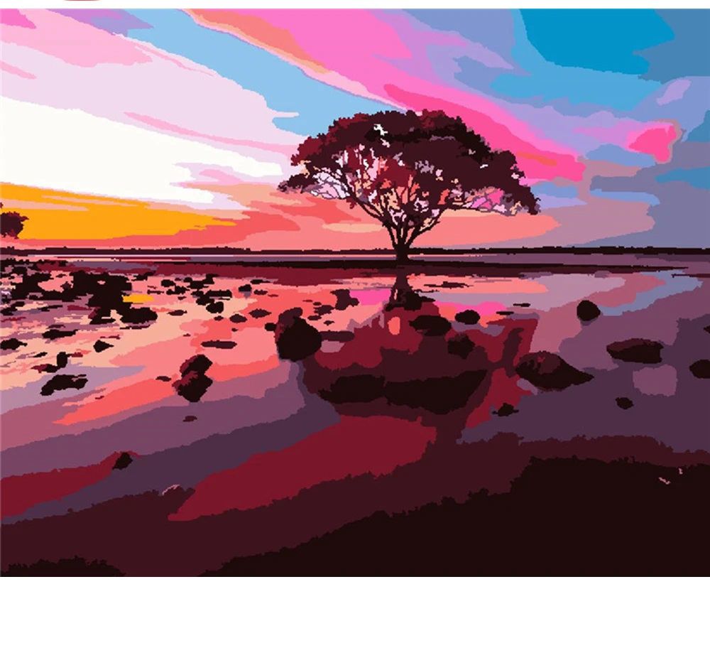

CraftArtGo Painting By Numbers Landscape Drawing On Canvas HandPainted Gift Picture By Number Waterfall Kits Home Decoration