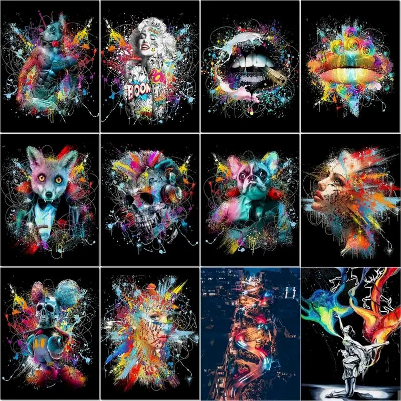 

RUOPOTYy DIY Pictures By Number Lips Girl Kits Home Decor Painting By Number Figure Drawing On Canvas HandPainted Art Gift