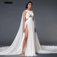fivsole sexy wedding dresses 2021 chiffon bridal gown custom made plus size criss cross bodice beach country vestido feminino
