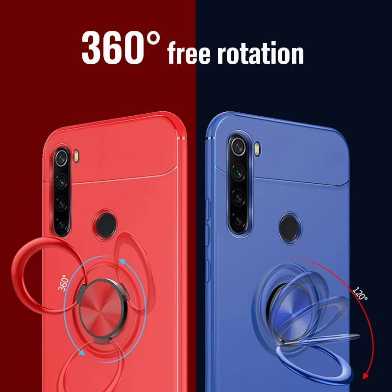 Кольцевой кронштейн, чехол для телефона для Xiaomi Redmi Note 8 Pro, чехол, Мягкий Силиконовый противоударный чехол на заднюю панель для Redmi Note 7 8 Pro, кольцевой чехол
