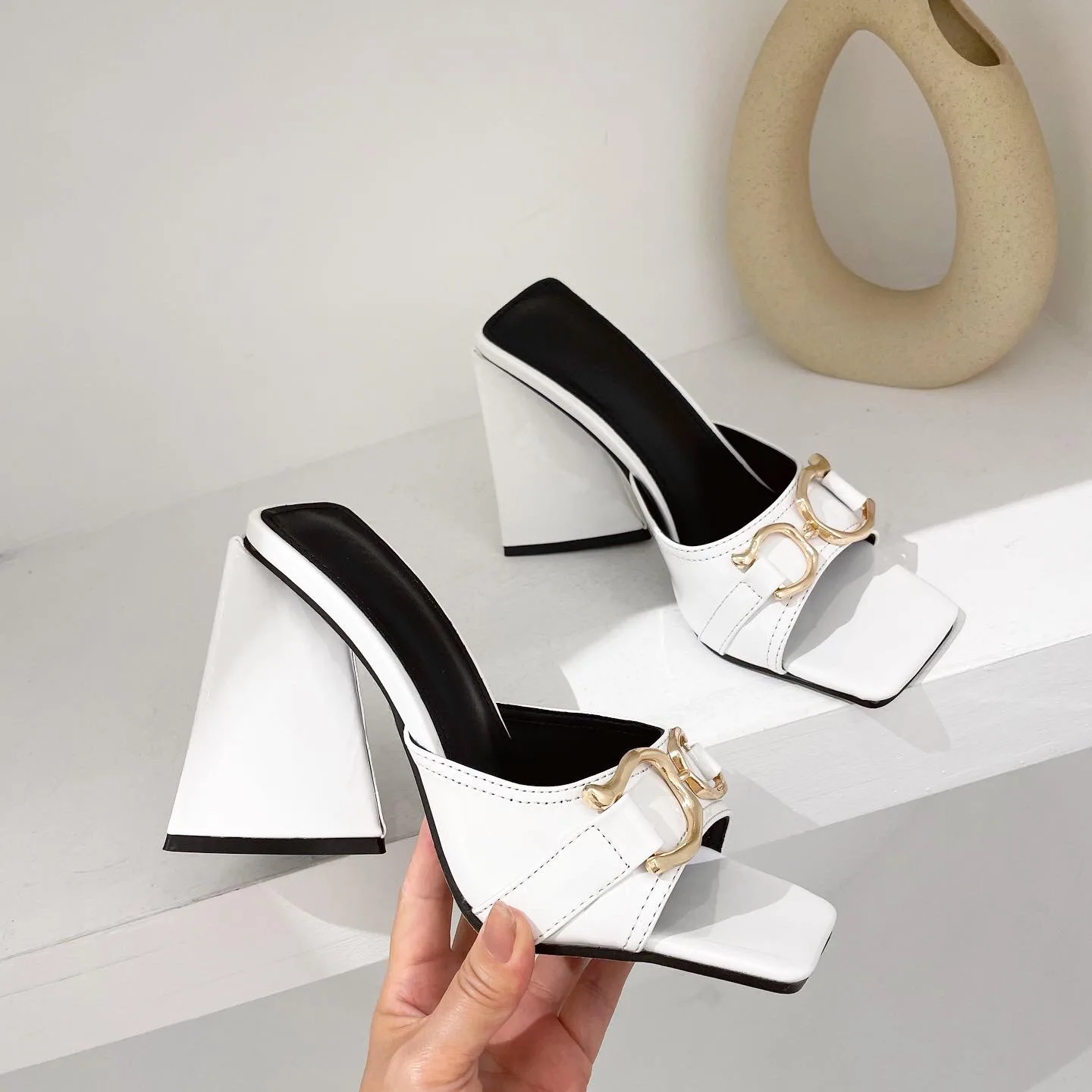 2021 Women High Heels Female Pumps Shoes Ladies Summer Sandals 10.5cm Heels Shoes Fashion Party Sandals Slides for Women