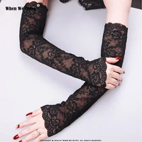 when we retro women lace arm sleeve breathable bracers qy0530 woman arm sleeve clothing accessories summer anti sun arm sleeve