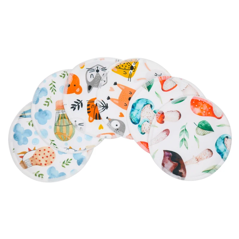 Rainbow & Iris-almohadillas de lactancia reutilizables para mujer, almohadillas de lactancia lavables, absorbentes e impermeables, 6 piezas, 12CM-2