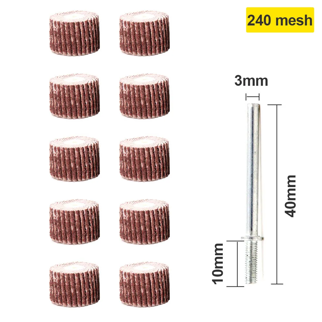 

Tools 10PCS Sanding Flap Dremel Accessories Set Grinding Wheel Head Sander Abrasive Tools Sandpaper Rust Removal Polishing Tools