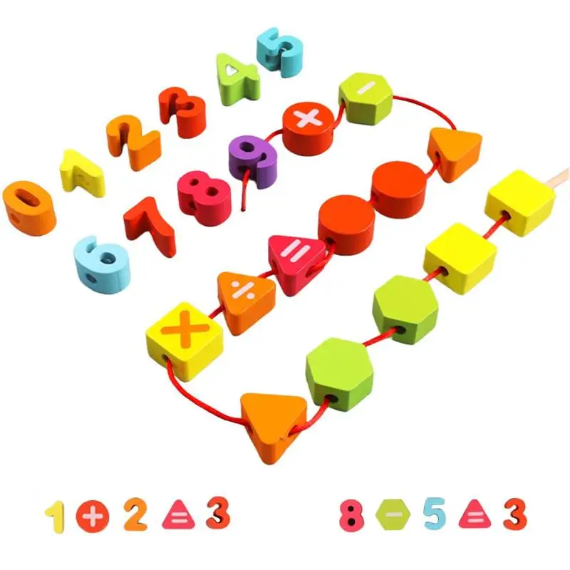 Игрушка-нитка для девочек и мальчиков деревянный дорожный шнурок с буквами