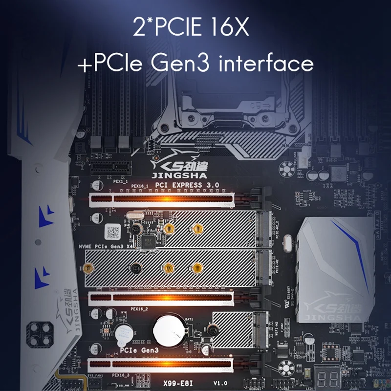 

Jingsha X99 Computer Motherboard Support Lga2011-3 V3/V4 Cpu Ddr4 256Gb Memory Gaming Motherboard with Dual Cooling Fans