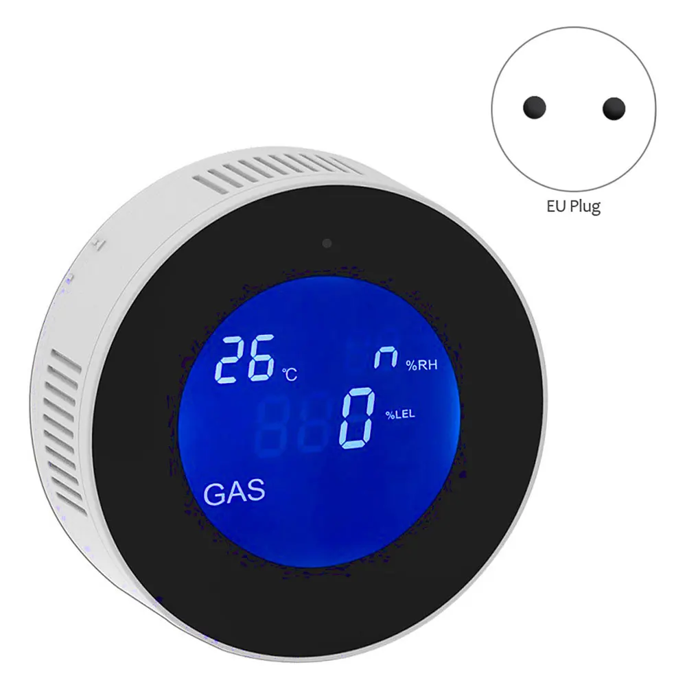 

WiFi Natural Gas Detector Remote Home Security Gas Leak Sensor With LCD Display 85db Tone Alarm Digital Natural Gas Detector