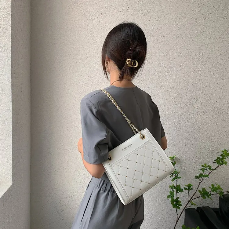 

Lattice Large Tote bag 2021 Fashion New High quality PU Leather Womens Designer Handbag High capacity Shoulder Messenger Bag