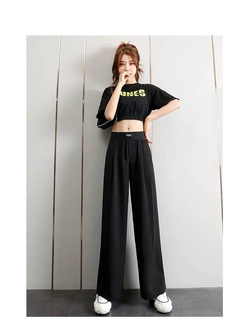 

2021 new casual wide leg trousers women's high waist fashion sweatpants