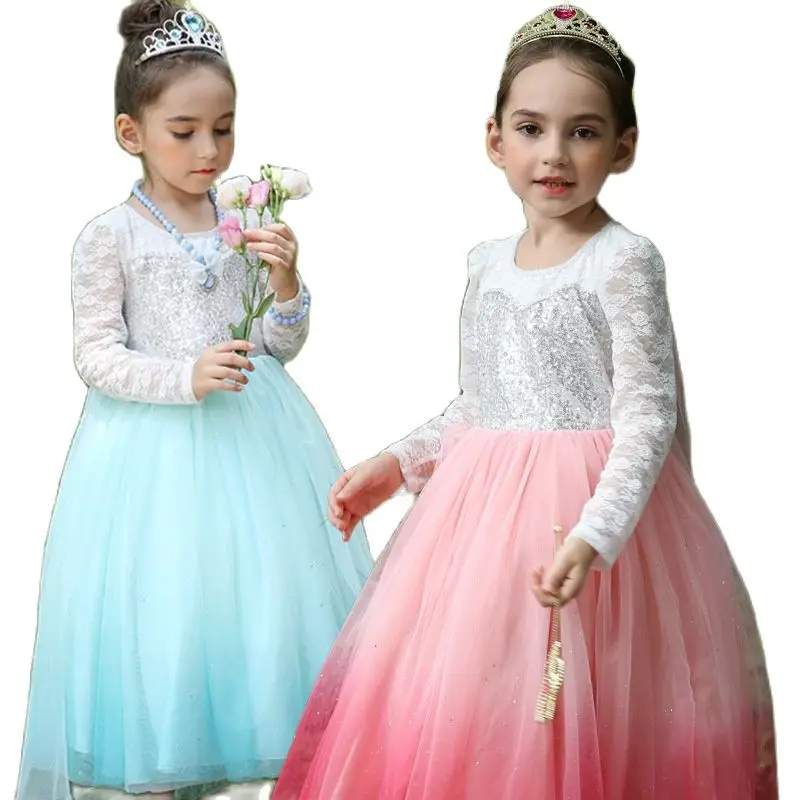 Новинка 509 модная детская одежда Золушка осеннее платье принцессы для девочки