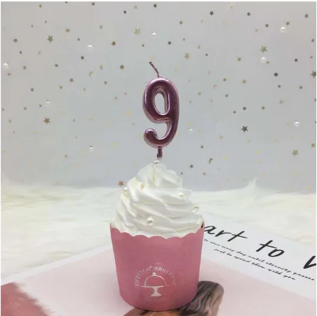 Rose Gold 9 1 шт серебряные золотые свечи для дня рождения украшения для детей и взрослых 0-9 цифры свечи для торта кекс Топпер вечерние принадлежности - Цвет: Rose Gold 9