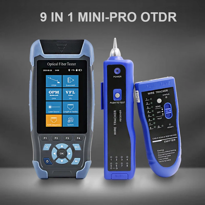 Mini-Pro волоконно-оптический рефлектометр с 9 функциями VFL OLS OPM карта событий