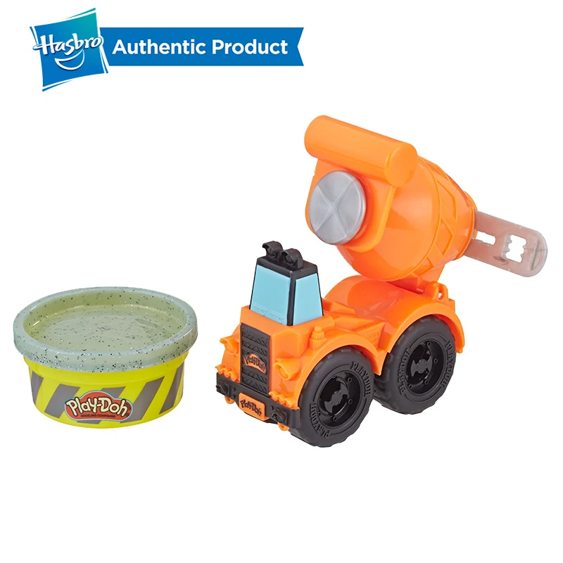 Hasbro Play-Doh колеса мини цементный грузовик игрушечный бульдозер с 1 Баллончиком нетоксичного Play-Doh цементного цветного здания 'соединение