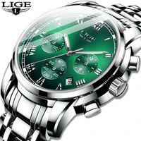 2020 lige new watches men luxury brand chronograph male sport watches waterproof stainless steel quartz men watch relojes hombre