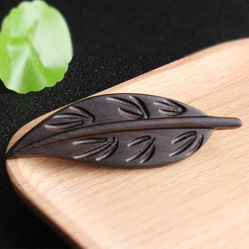 Wood Leaf Этнические деревянные броши для женщин ювелирные изделия свитер костюм, воротник рубашки Мода винтажная Цветочная Брошь шпильки аксессуары - Окраска металла: Wood Leaf