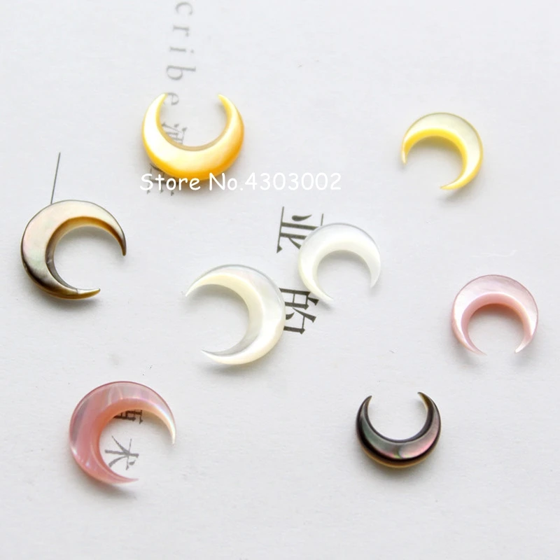 100pcs/lot 8mm Natural Moon Mother of Pearl shell for DIY Jewelry Cut MOP Beads fake nails | Украшения и аксессуары