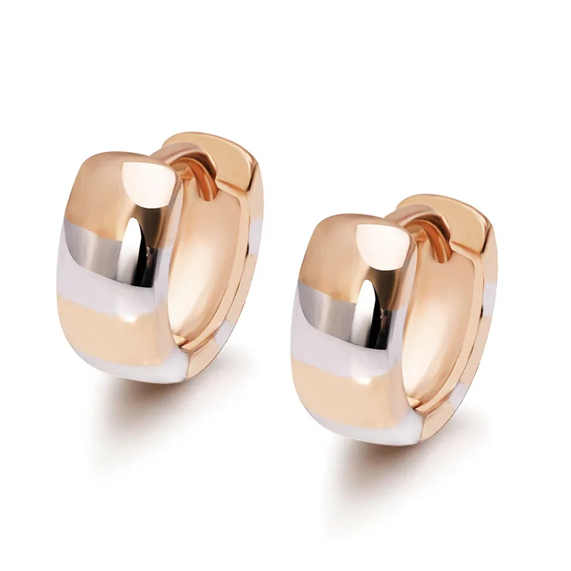 MxGxFam гладкие серьги-кольца для женщин без камня классический стиль смешанные 18 k