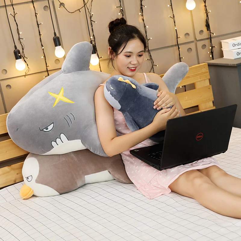 110 см кровать angry Shark спальная Подушка Пингвин уплотнения подходит для детей и подушка для взрослых море животное кукла плюшевый подарок для детей