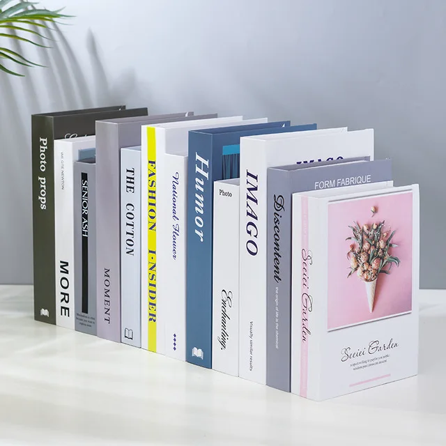 Random2 Nordic Modern False Book Prop Simulation Book Bedroom Wine Cabinet Bookshelf Ornaments Crafts Store Bookcase Decoration Display - Цвет: Random2