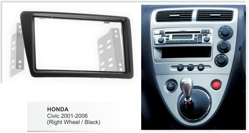 Facia для Honda Civic 2001-2006 (правое колесо) радио DVD стерео CD панель комплект приборной