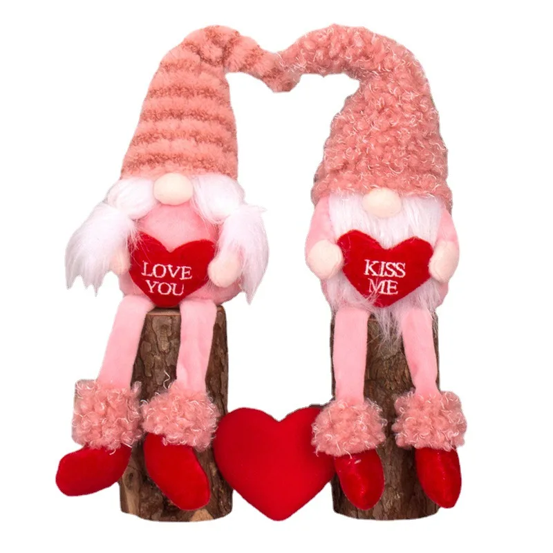 Regalo de San Valent&iacute;n para pareja, mu&ntilde;eco enano sin rostro, decoraci&oacute;n de fiesta de San Valent&iacute;n-4