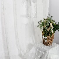 white lace curtains sheer for living room bedroom 3d plush point tulle curtain for window custom panel for kitchen drape