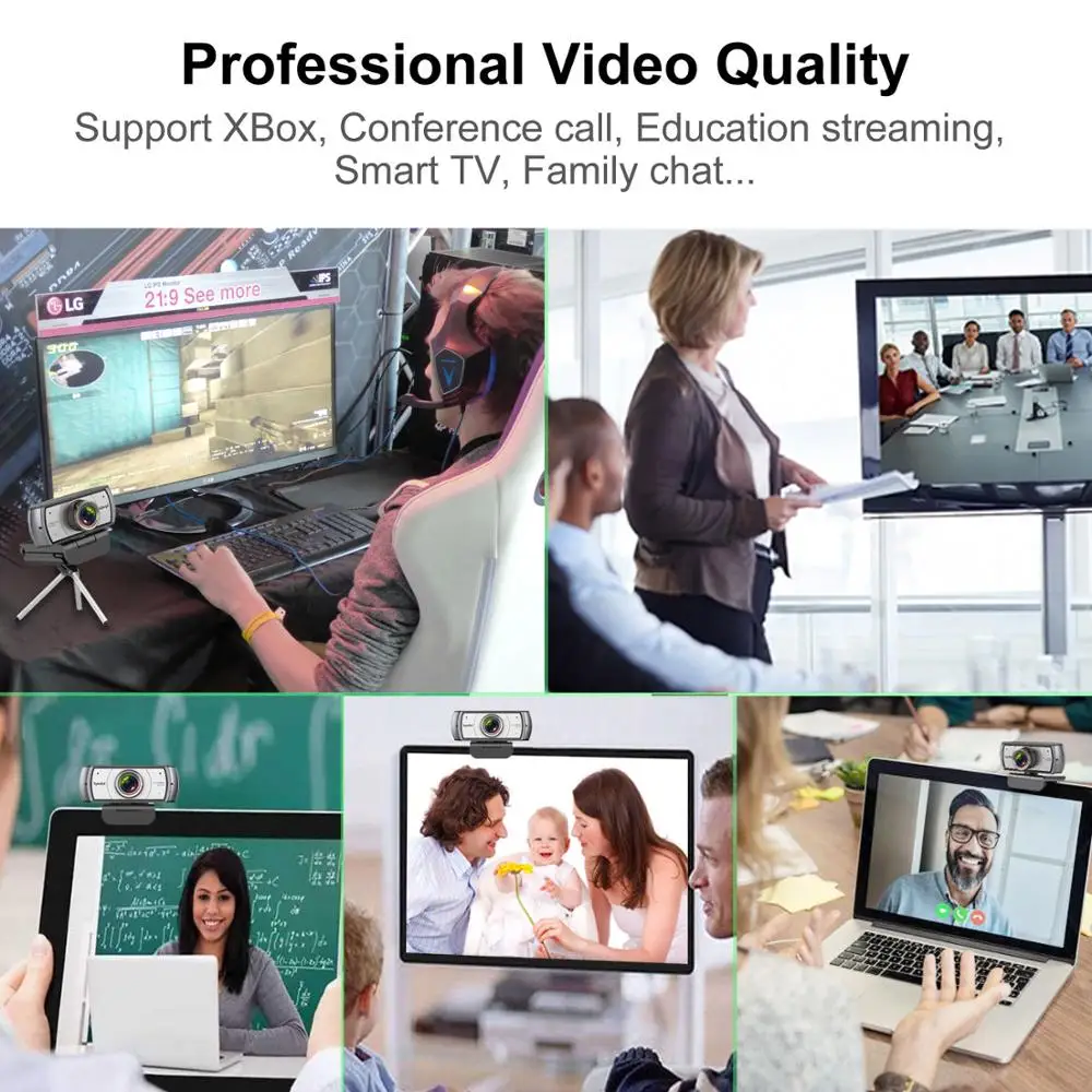 Широкоугольная веб камера Spedal C920Pro 120 ° 1080P Full hd с микрофоном USB для