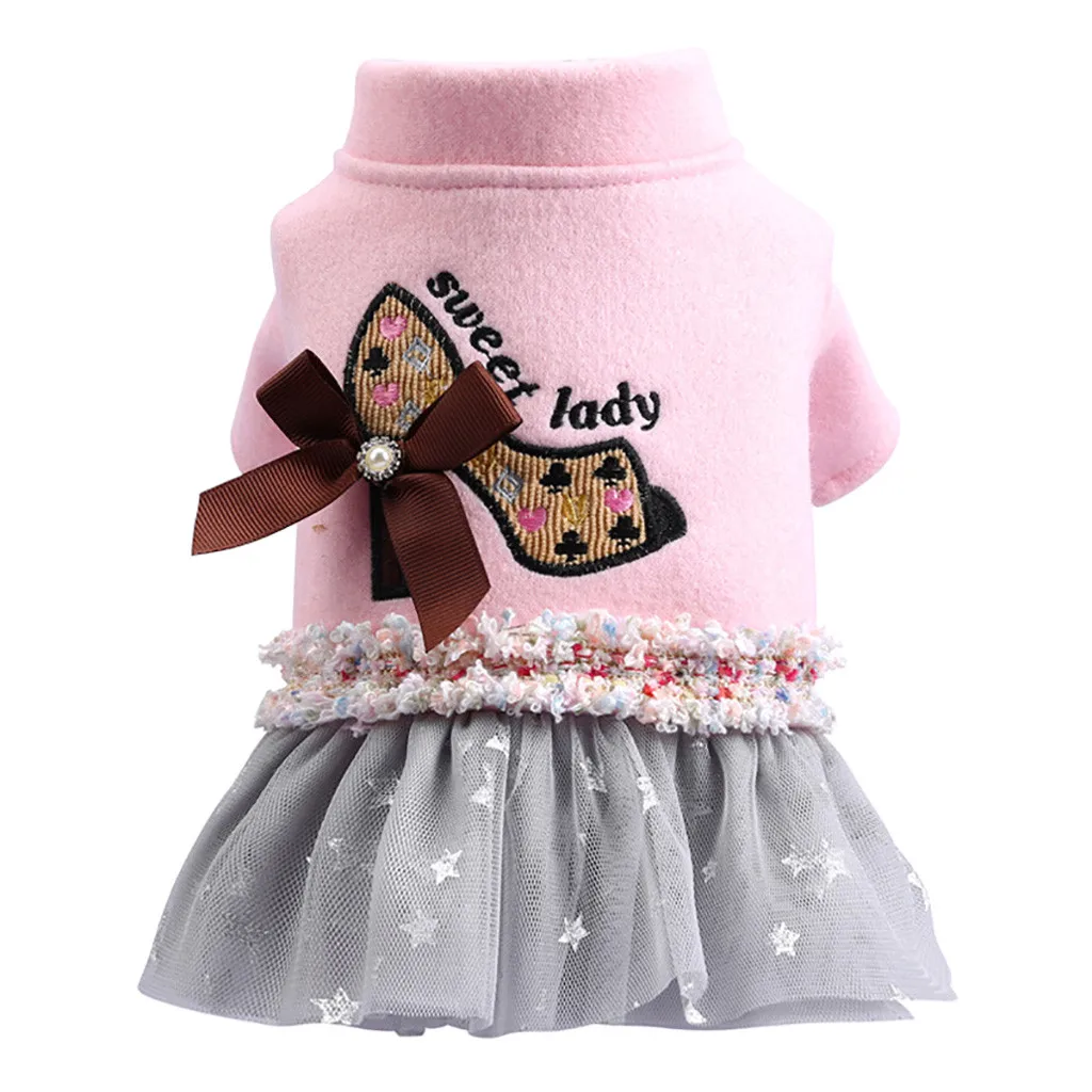 Одежда для собак платье принцессы маленьких зимний теплый жилет одежда щенков