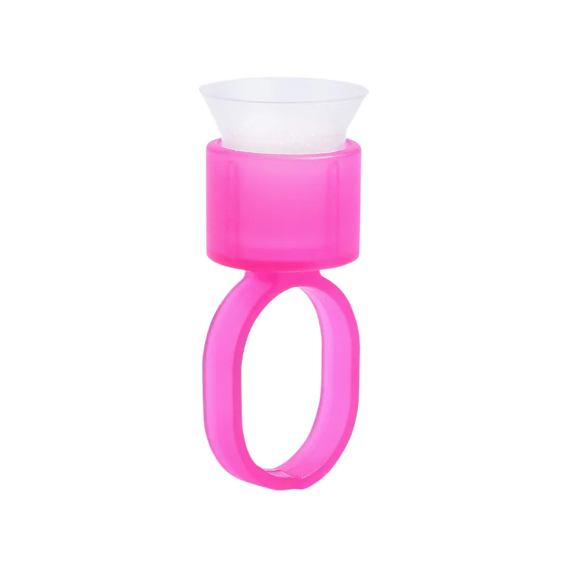 Pink 50 шт., кольцевые чашки для тату, инструменты, микроблейдинг, пигментный держатель, Перманентный макияж, одноразовые чернила для тату, чашки с губкой - Цвет: Pink